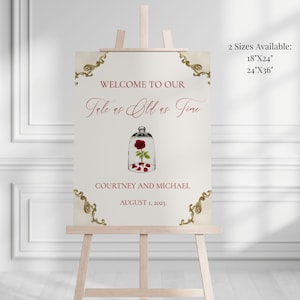 Beauty and The Beast Wedding Welcome Sign Template, Printable Enchanted Rose Wedding Welcome Sign, Tale As Old As Time