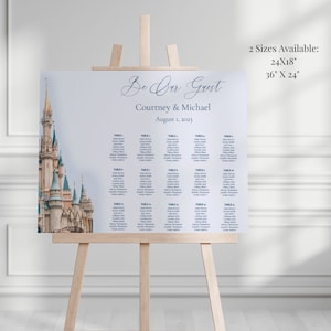 Fairytale Castle Wedding Seating Chart Template, Be Our Guest Printable Seating Chart, Once Upon A Time Wedding