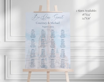 Disneyworld Castle Wedding Seating Chart Template, Be Our Guest Printable Seating Chart, Once Upon A Time Wedding