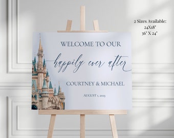 Fairytale Castle Wedding Printable Welcome Sign, Princess Wedding Welcome Sign Template