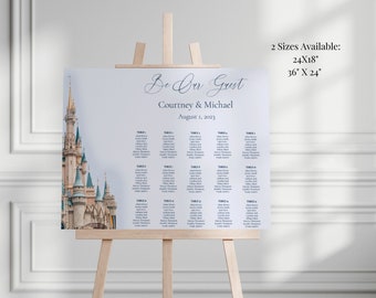Fairytale Castle Wedding Seating Chart Template, Be Our Guest Printable Seating Chart, Once Upon A Time Wedding