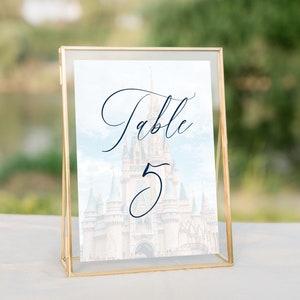 Disneyworld Schloss Tischnummer Vorlage, druckbare Hochzeit Tischnummer, Prinzessin Hochzeit