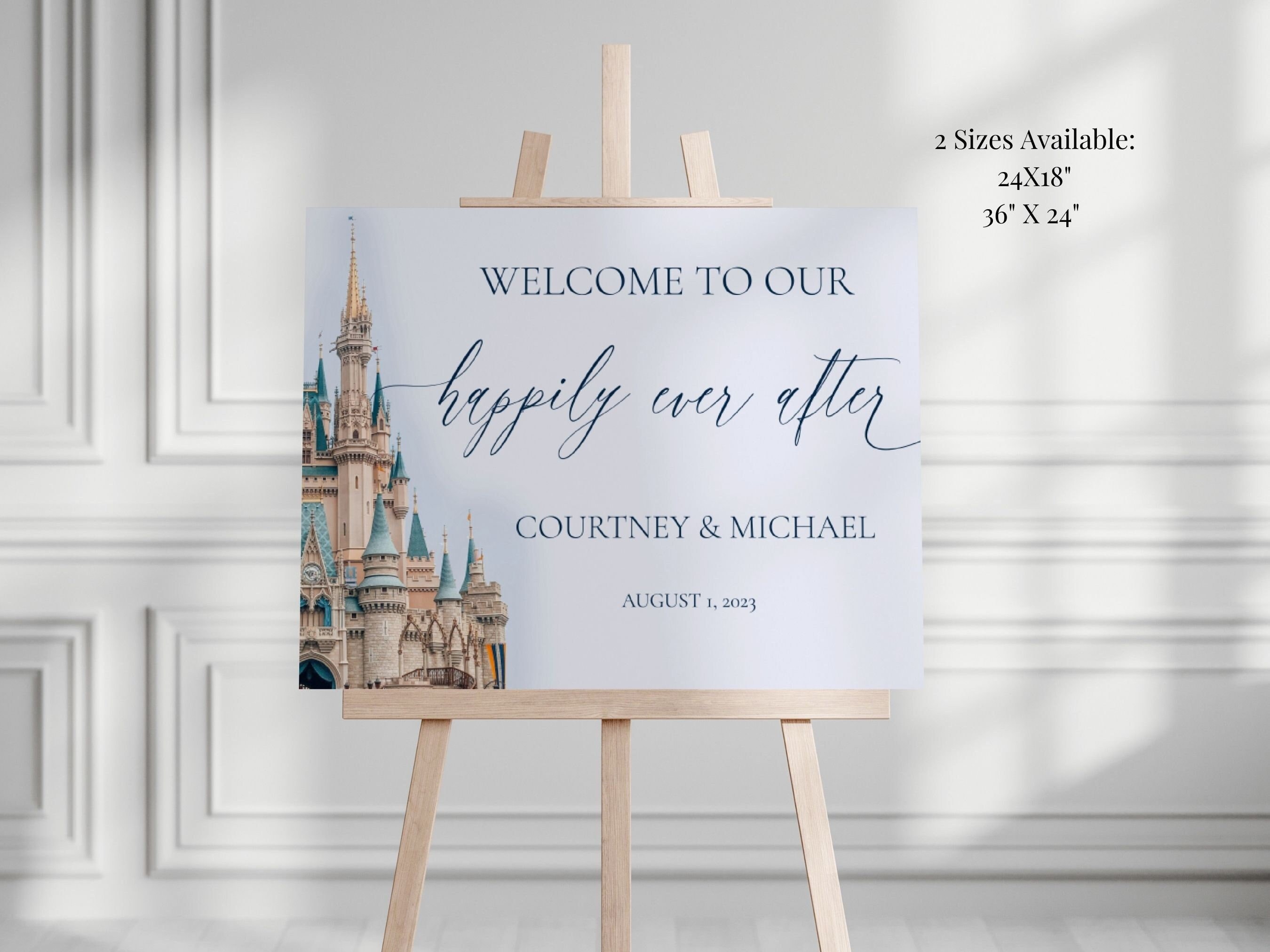Fairytale Castle Wedding Printable Welcome Sign, Princess Wedding Welcome Sign Template