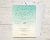 Blue Beach Wedding Invitation, Ocean Wedding Invitation, Wedding Stationary Template, Downloadable Wedding Invitation, SUMMER