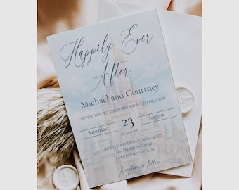Disney Castle Wedding Invitation Template, Printable Fairytale Wedding Invite