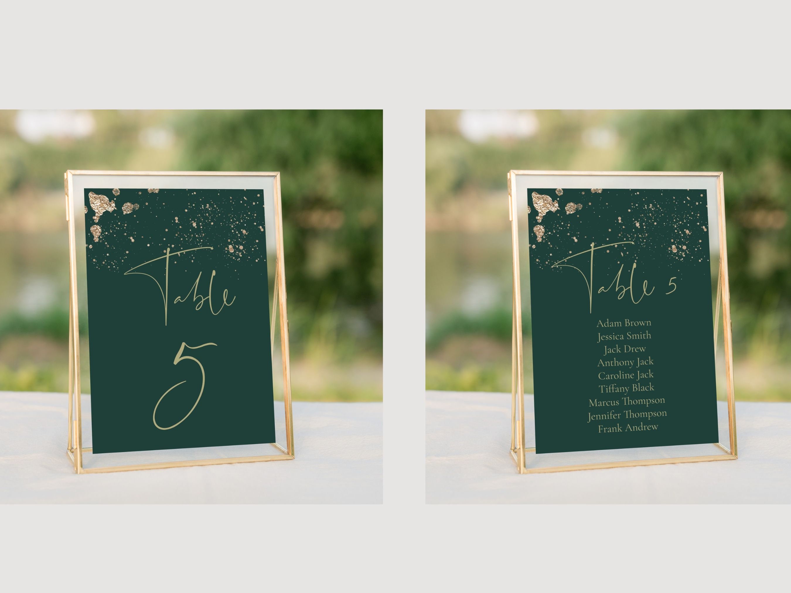 Emerald Green and Gold Mega Wedding Invitation Bundle, Deep Green ...