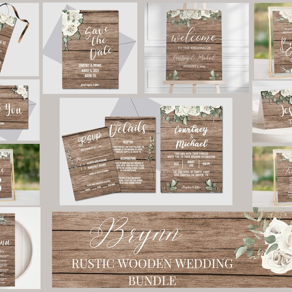Rustic Wedding Invitation Bundles Etsy