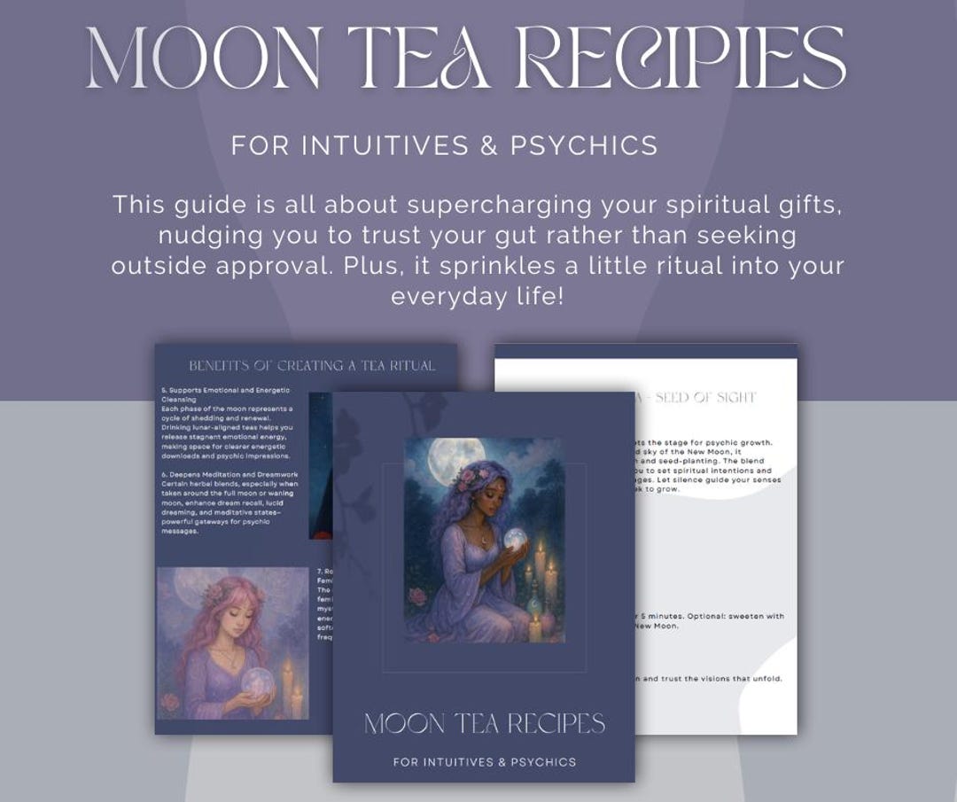 Psychedelic Tea Ritual Moon Tea Guide - Tea Ritual to Enhance Psychic Powers - Digital Product ...