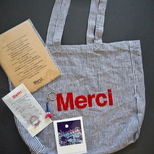 Qoo10 - Merci Eco Bag Paris Select Shop Genuine Merci/Tote/Canvas Bag/France  P : Bag/Wallets