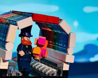 Dreamfinder and Figment | Rainbow Corridor Vignette EPCOT Center Building Block Model Kit