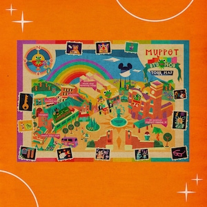 Muppet Studios Fun Map | Muppet*Vision 3D The Muppets Anziehung Poster Vintage Kunstdruck