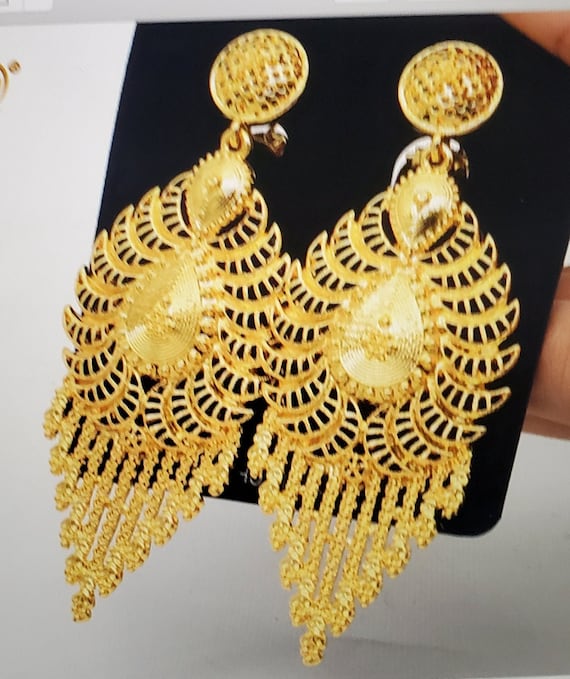 ANIID African Lady Design Tassel Drop Earrings Jewelry For Women Ethiopian Dubai  Gold Color Jewellery Wedding