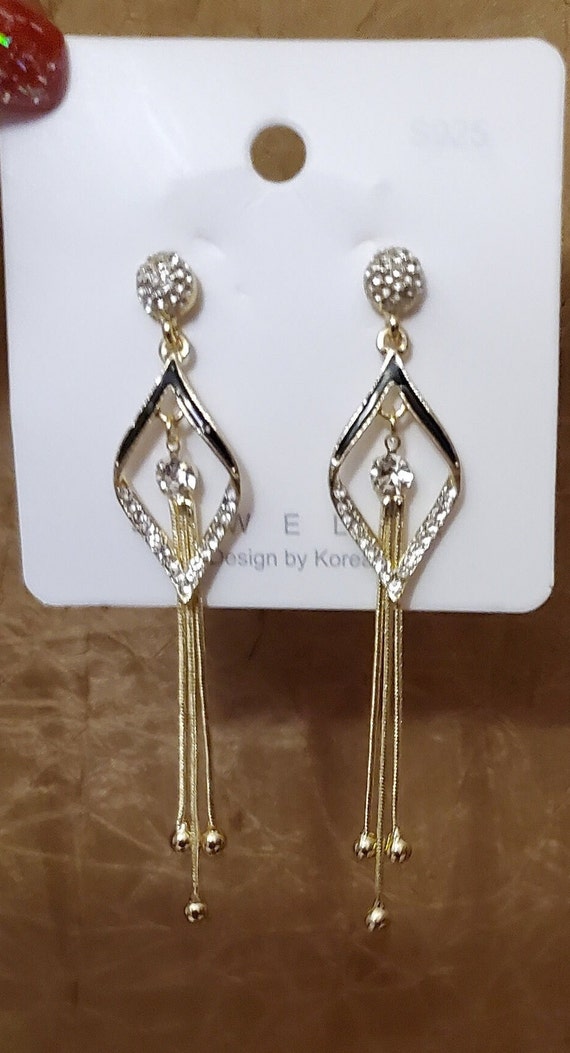 Orecchini Pendenti Con Nappa E Lettera D – Vintage Con Strass Dorati, Gioiello Lungo Per Donne, Ideale Per Matrimonio E Ballo