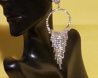 Orecchini a bottone con iniziale in strass dorati - orecchini con