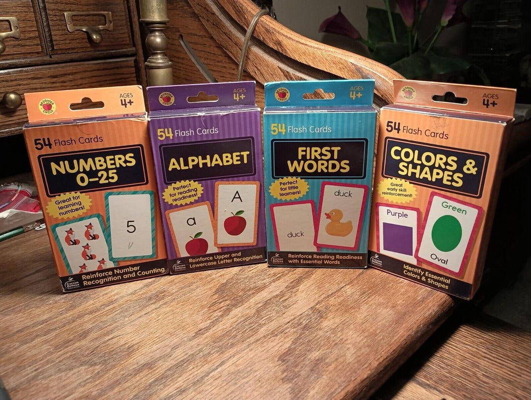 Carson Dellosa 4-pack Preschool Flash Cards, 216 Numbers, Sight Words ...