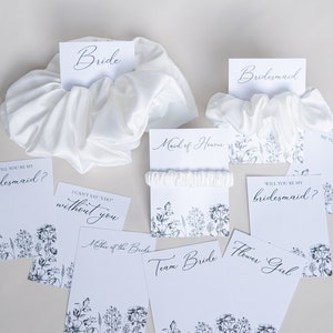 Brautjungfer Vorschlag, Brautjungfer Scrunchies, Brautjungfer Geschenke, 100% Upcycled Braut Karte Tag Brauthaargummi Haargummis Hen Do Scrunchies