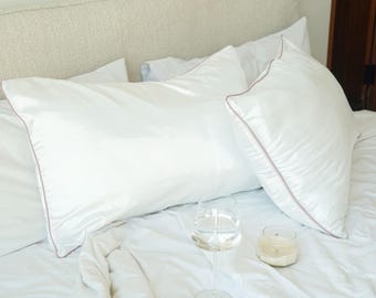 100% Pure Silk Pillowcase, Silk Pillow Case, Silk Pillowcase, Silk Pillow Cover with Zip Double Sided Pillow Case  (50x75cm - 20x30in)