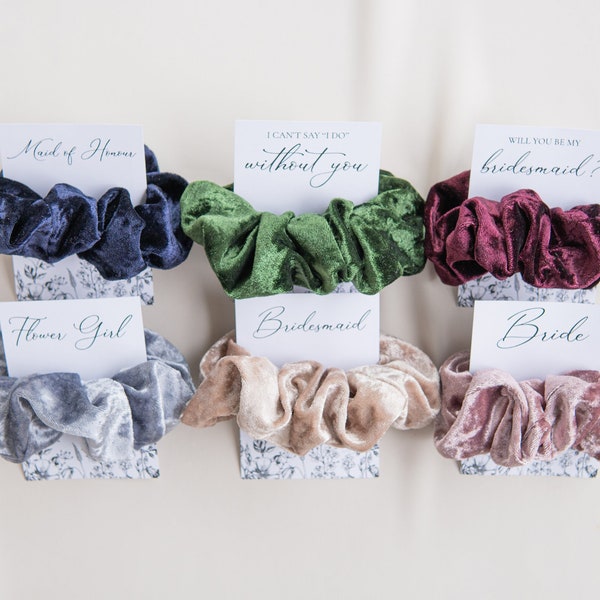 100% Upcycled Bridesmaid Gifts, Bridesmaid Proposal, Bridesmaid Scrunchies, Bride Scrunchie, Will You Be My Bridesmaid Scrunchie Card Tags