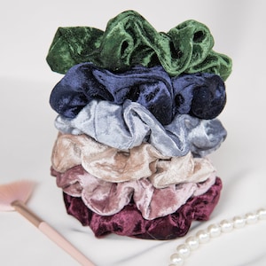 Scrunchies, Scrunchie, Hair Scrunchies, Eco Friendly, Marble Velvet Scrunchies, Large Scrunchies Oversized Big, Gift for Her, 100% Upcycled