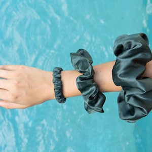 Scrunchies, Silk Scrunchie, 100% Upcycled Hair Scrunchies, Satin Scrunchie Hair Tie Set Large & Small Giant Oversized Women Handmade
