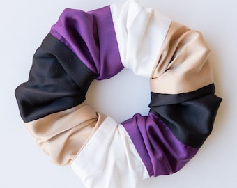 Pride Flag LGBTQ+ Nonbinary Transgender Satin Silk Scrunchie, Silk Scrunchies Upcycled from Fabric Remnants Satin Scrunchie Set