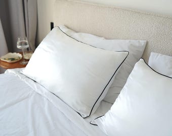 Pure Silk Pillowcase, 100% Silk Pillow Case, Silk Pillowcase, Silk Pillow Cover with Zip Pillow Case  Double Sided (50x75cm - 20x30in)