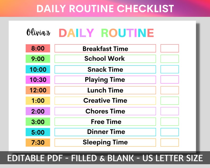 Printable Editable Kids Chore Chart Allowance Tracker Daily - Etsy