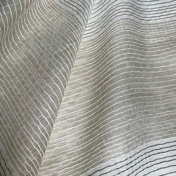 Cowtan & Tout Senti Sand Beige and White Sheer Fabric