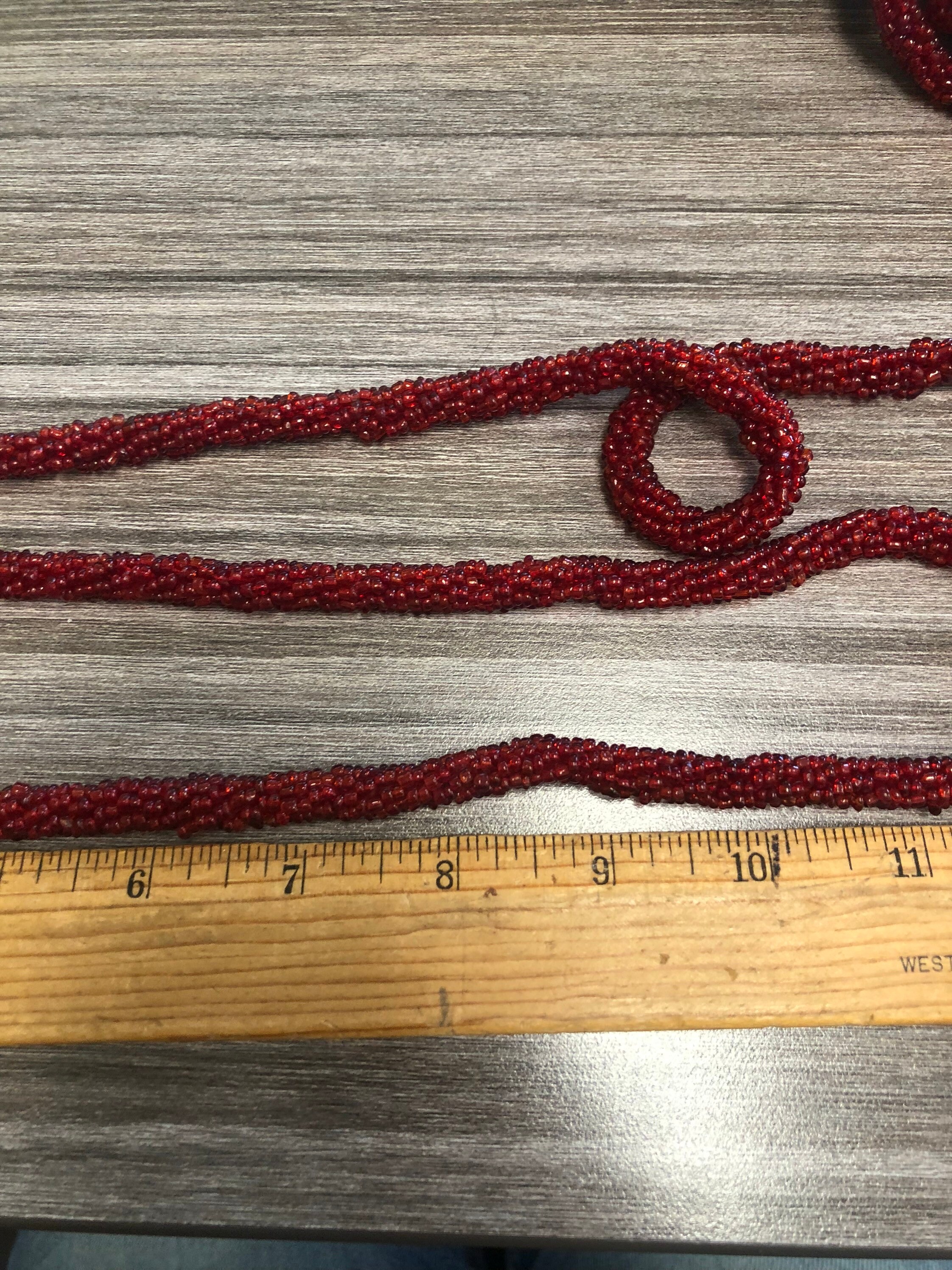 Red Beaded Trim Etsy