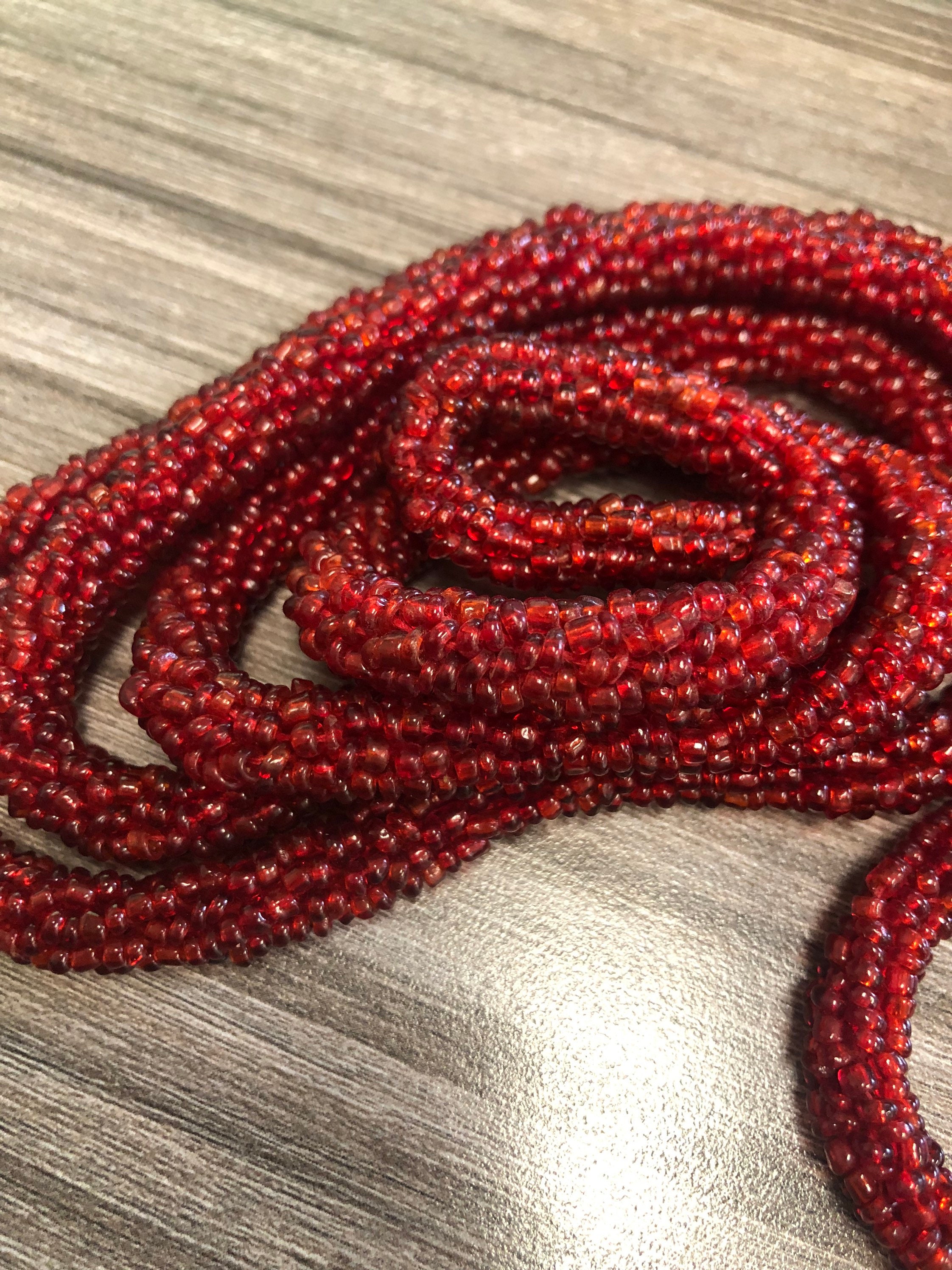 Red Beaded Trim Etsy