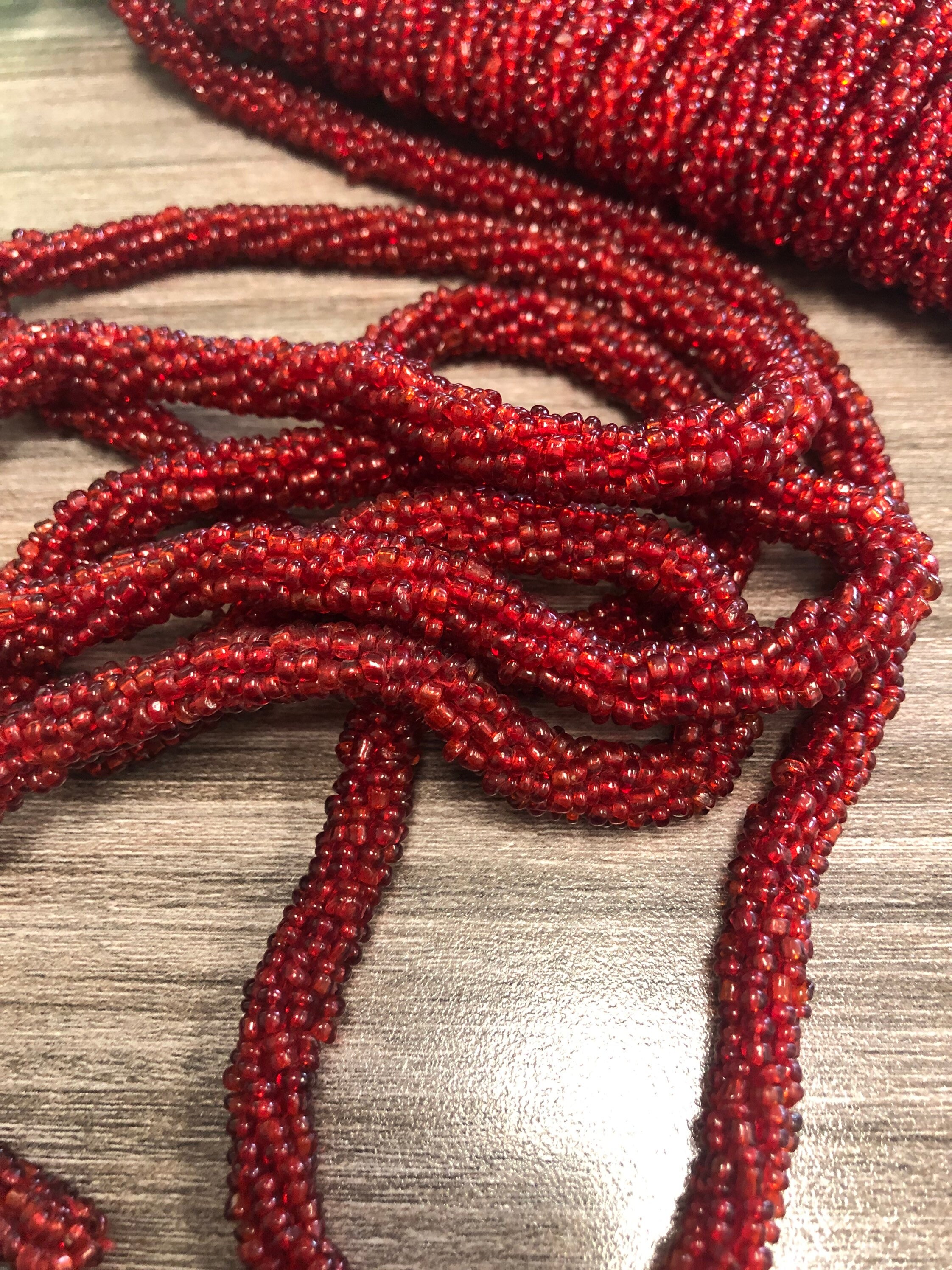 Red Beaded Trim Etsy