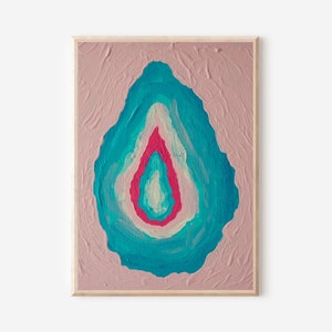 Vibrant Blue Green and Pink Vulva Painting, Original Acrylic Painting, Divine Goddess Art, Yoni Art