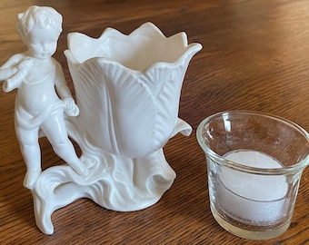 Vintage I.W. Rice & Co. Cherub Votive Holder: Rare Japanese Collectible