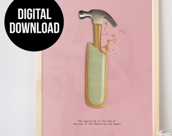 Wes Anderson Movie, Pastry Art, Beginning of the End, Unique Movie Quote Gift, Minimal Film Digital File Download