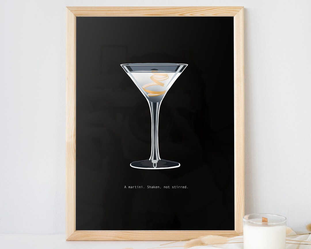 Vesper Martini, Shaken Not Stirred, Guess the Movie Quote, Hand Drawn ...