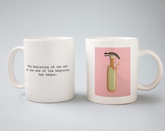 Wes Anderson Movie, Pastry Art, Beginning of the End, Unique Movie Quote Gift, Minimal Film Coffee Mug