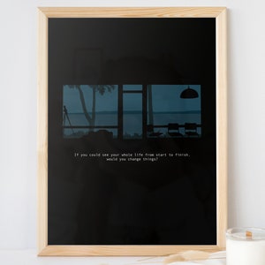 If you could see your whole from life start to finish, Lake View, Guess the Movie Quote, Hand drawn Print Poster