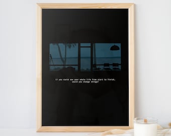 Si vous pouviez vous voir du début à la fin, vue sur le lac, citation de Devinez le film, affiche imprimée dessinée à la main