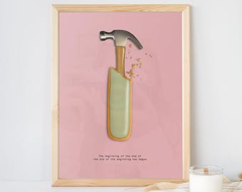 Wes Anderson Movie, Pastry Art, Beginning of the End, Unique Movie Quote Gift, Minimal Film Poster