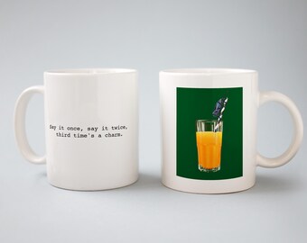 Say it three times, Beetle and Orange Juice, Guess the Movie Quote, White Coffee Mug