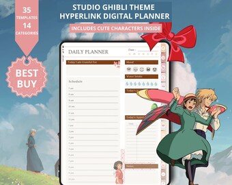 Anime, Self Care & Goals Digital Planner, Hyperlinked Undated iPad Goodnotes, Journal, Daily Planner