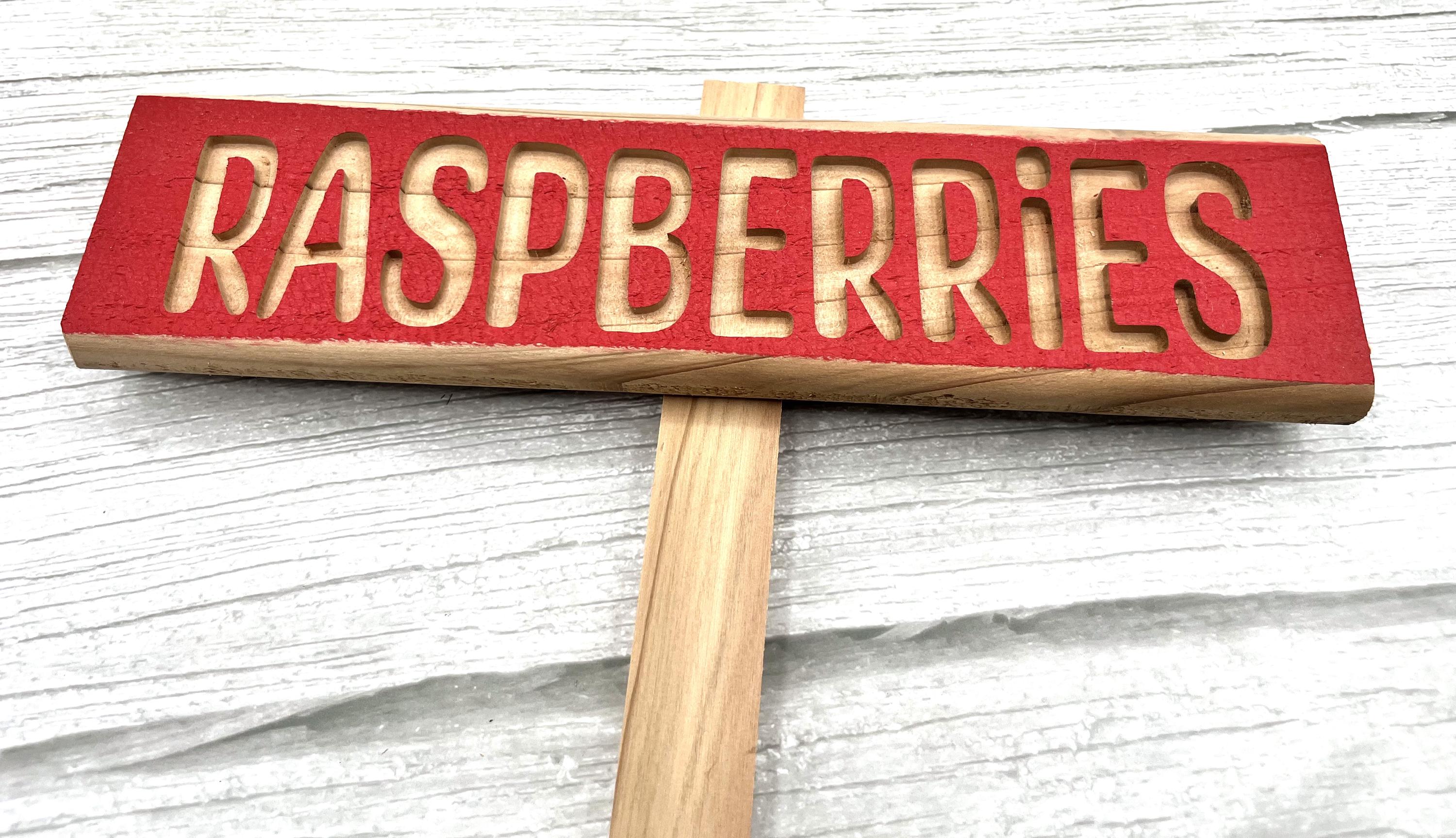 Raspberries Cedar Garden Marker | Rustic Farmhouse Plant Sign - Etsy