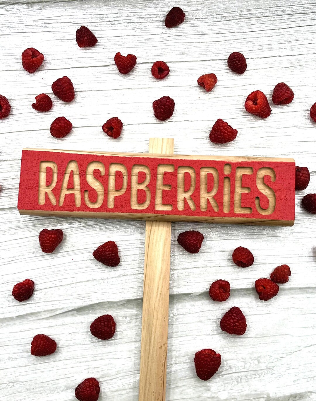 Raspberries Cedar Garden Marker | Rustic Farmhouse Plant Sign - Etsy