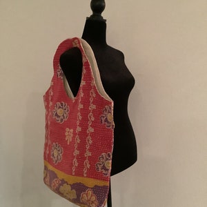 Hot Pink Kantha Boho Bag