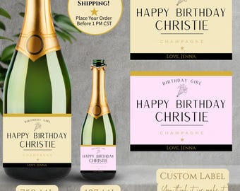 Custom Moet Champagne Bottle Label | Birthday, Wedding, Celebration Party Decor
