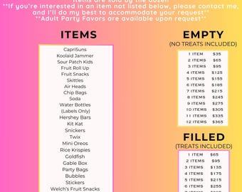 Custom Party Favor Package | Any Theme, Filled or Unfilled