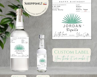 Custom Tequila Label —  Birthday, Wedding, Bachelorette, Groomsmen & Party Favors