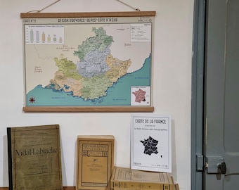Carte murale de la région Provence Alpes Côte d'Azur
