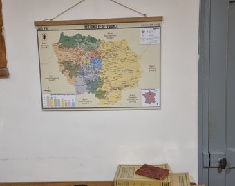 Carte murale de la Région Ile-de-France