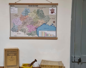 Carte murale de la région Occitanie